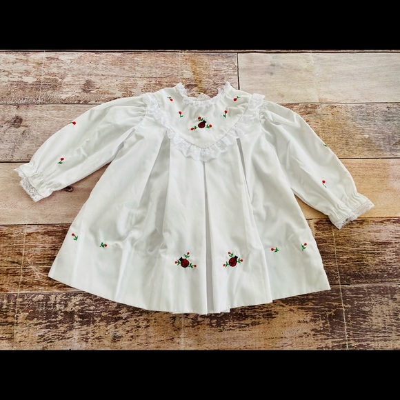 Cherubs vintage white Ladybug‎ dress size 18M - Picture 1 of 7